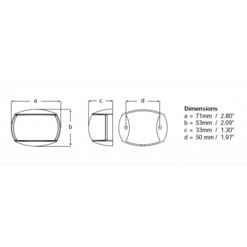 Hella Marine NaviLED Compact Port Navigation Light, 2NM, 9-32V DC, IP67