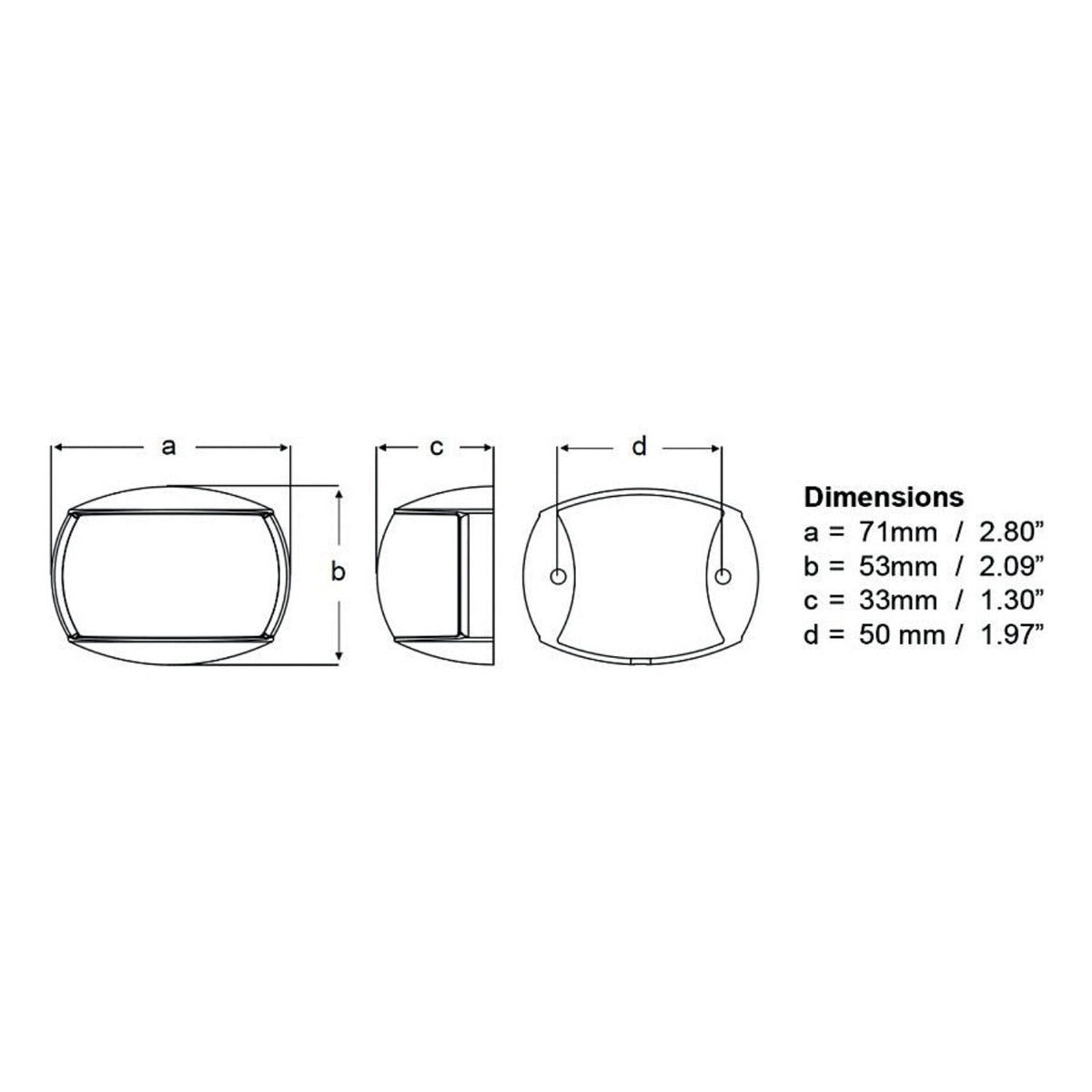 Hella Marine NaviLED Compact Deck Mount Sidelight Pair, 2NM, Multivolt 9-32V, IP67