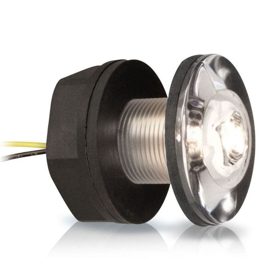 Hella Marine LED Livewell/Baitwell Lamp, 12V DC, IP67, 0.5W, Single-Hole Mount, 120mm Cable