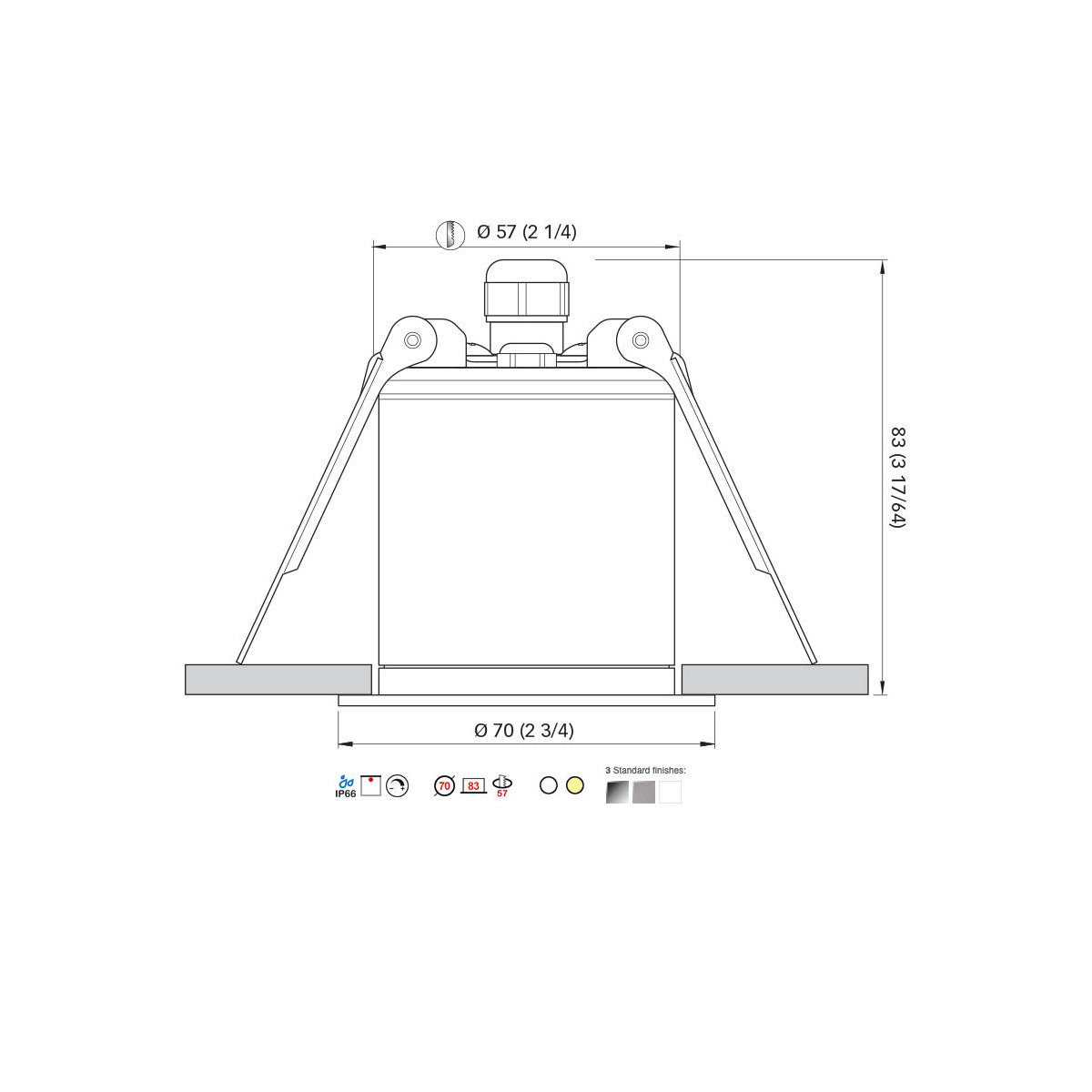 Quick Marine - Palladio R70 LED Downlight (Warm White, 7W, 10/30V, Satin 55B) (FASP5081S22BA00)