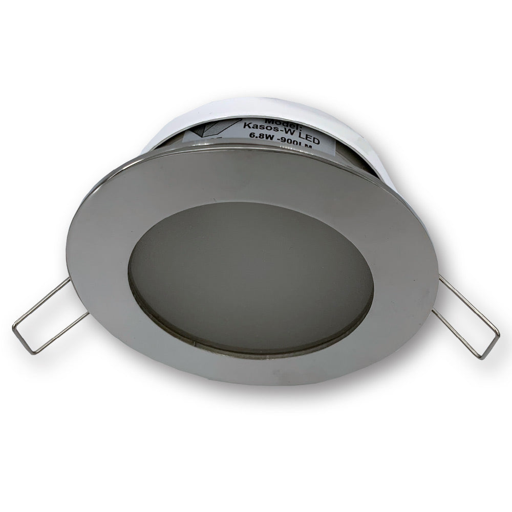 Mega LED - Kasos G4 Bulb Downlight - Stainless Steel 316 Bezel, Frosted Glass, Polished Inox Finish (KASOS)