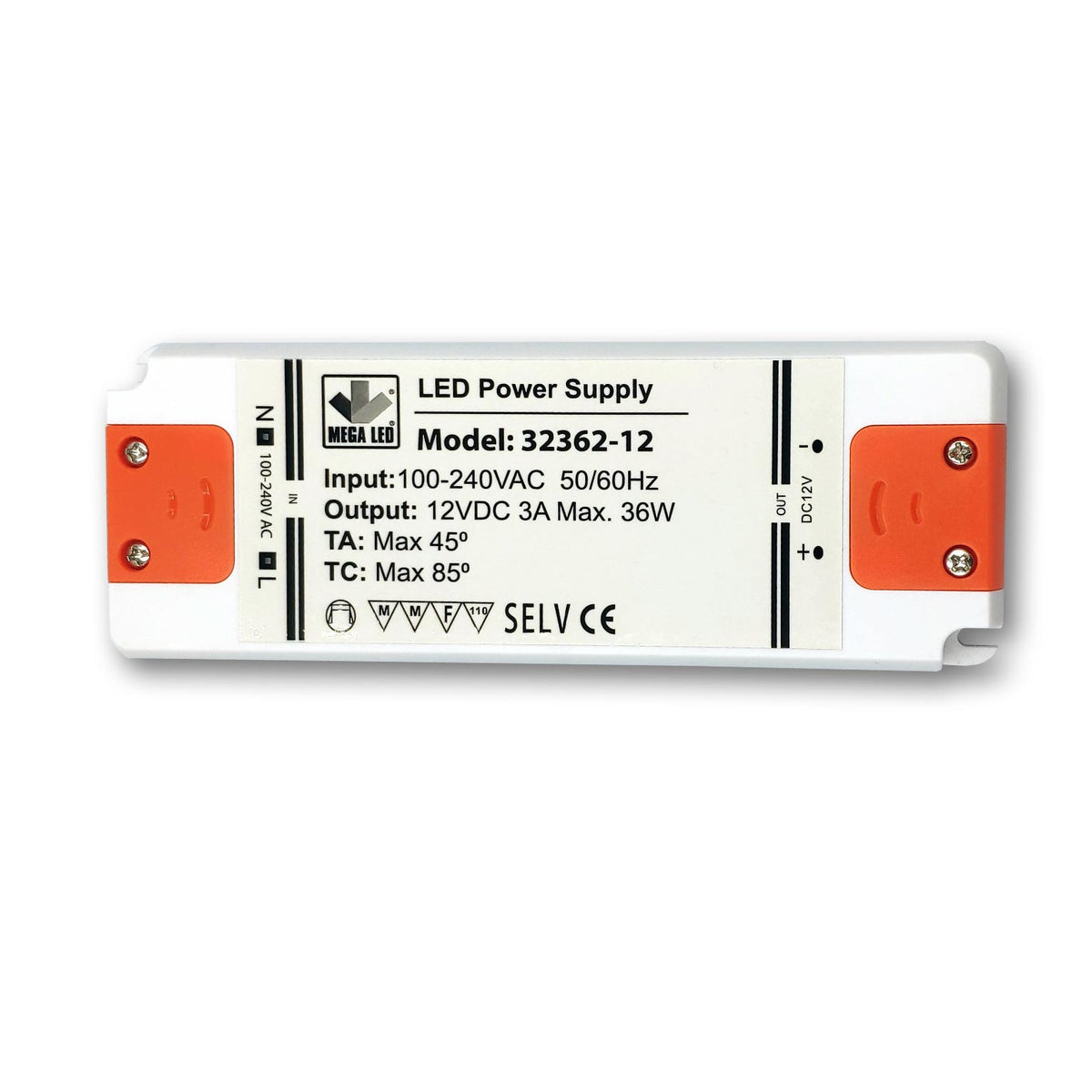 Mega LED - Driver Power Supply - 100-240V AC, 24V DC, 1.5A, 36W (32362-24)