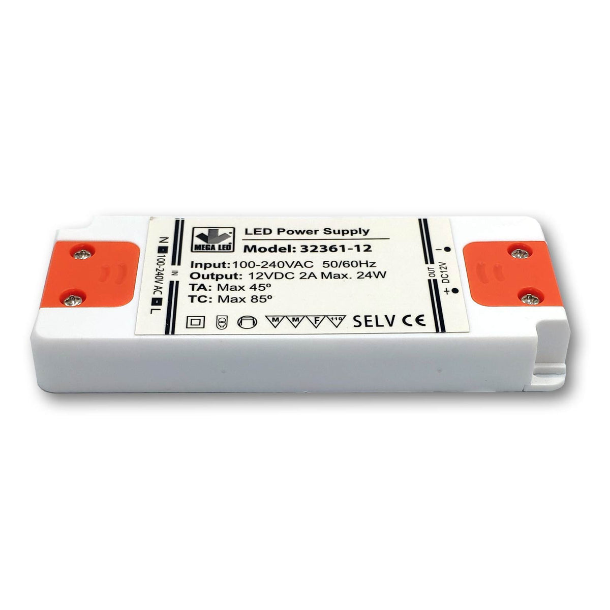 Mega LED - Driver Power Supply - 100-240V AC, 24V DC, 1A, 24W (32361-24)