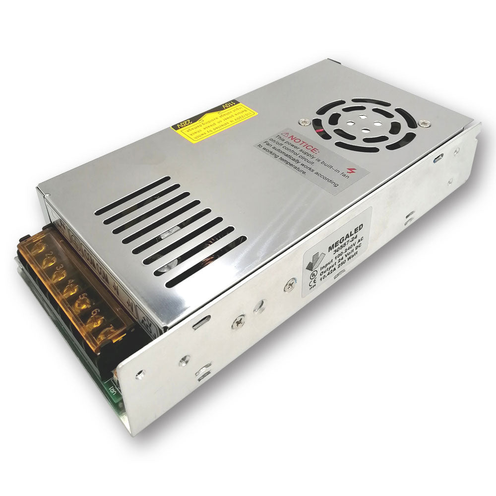 Mega LED - Driver Power Supply - 100-265V AC, 12V DC, 20.8A/10.4A, 250W (30557-12)