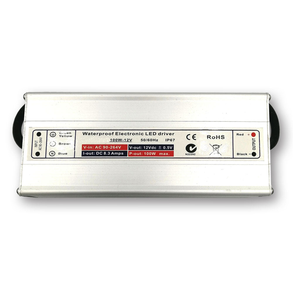 Mega LED - LED Power Supply - 100-277V AC, 12V DC, 8.33A/12V, 100W (30552)