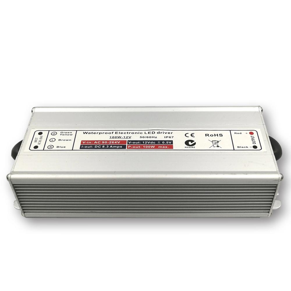 Mega LED - LED Power Supply - 100-277V AC, 12V DC, 8.33A/12V, 100W (30552)