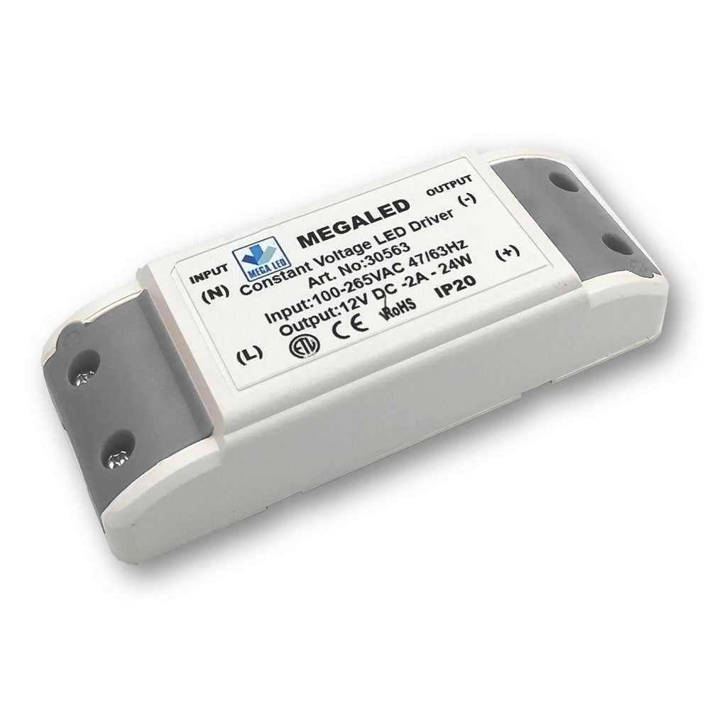 Mega LED - Driver Power Supply - 100-265VAC, 12V DC, 2A, 24W (30563)