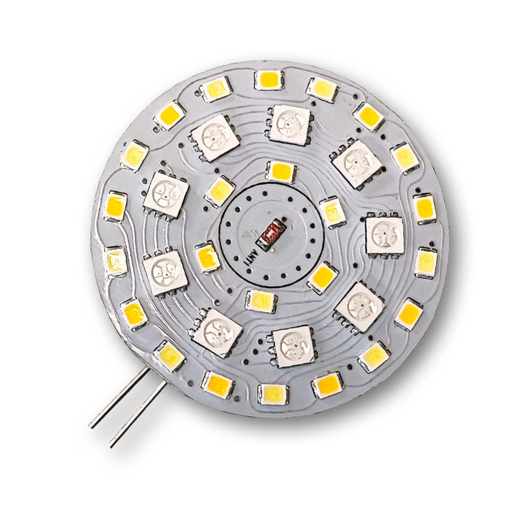 Mega LED - LED Replacement Bulb - G4 Side Pins Type, 3x2W, 3x200 Lumens, 10-30V DC, Warm White, Cool White, RGB (34125)