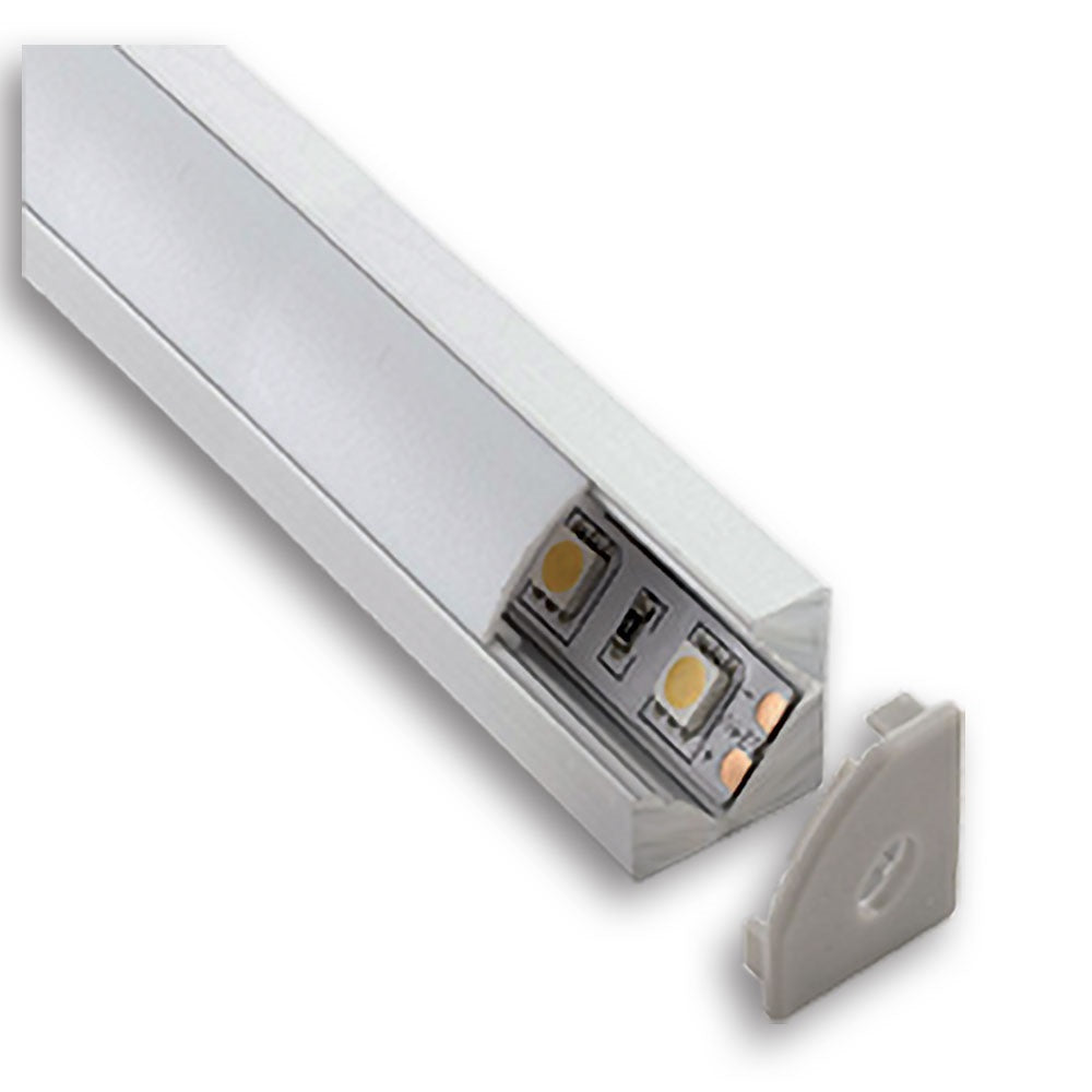 Mega LED - Angular Aluminum Profile - For Corners, Stairs, Width 18.5mm x Height 18.5mm, 2 Meter (30213)