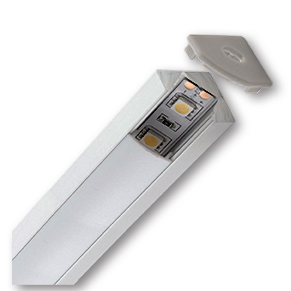 Mega LED - Angular Aluminum Profile - For Corners, Stairs, Width 18.5mm x Height 18.5mm, 2 Meter (30213)