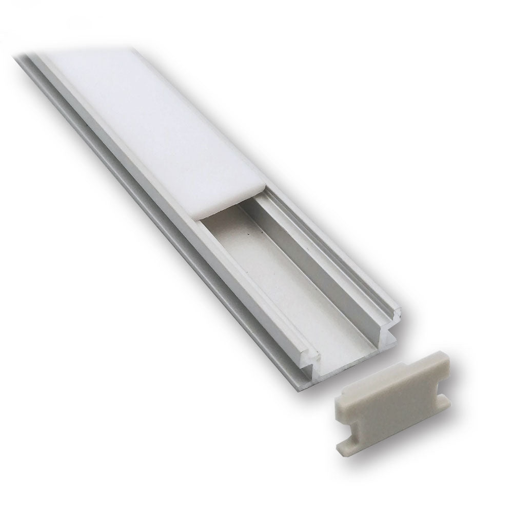 Mega LED - Recessed Aluminum Profile - Heavy Duty, Ideal For Floors/ Step Resistance, Length 2 Meter (30212HD)