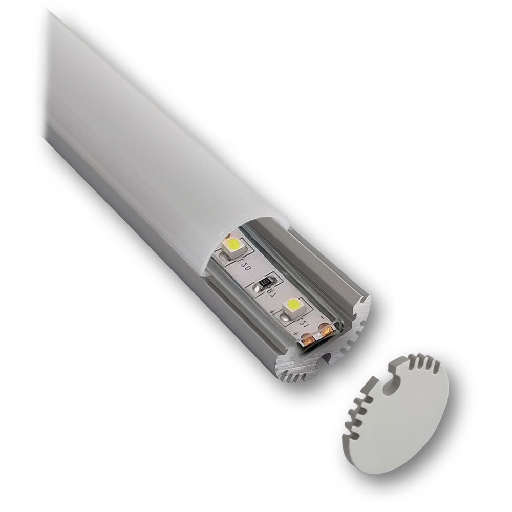 Mega LED - Aluminum Profile - Round Linear, Standard Length 2 Meters (30224)