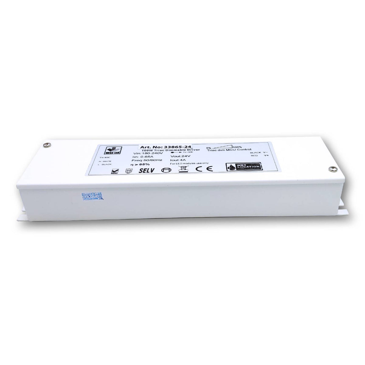 Mega LED - Special Driver - 180-240V AC, 24V DC, 4.16A/24V, 100W (33865-24)