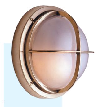 Mega LED - Docking Light - Wall or Ceiling Type, Nautical Style Light, Polished Brass, For E26 / E27 Bulbs, IP54 (30117)