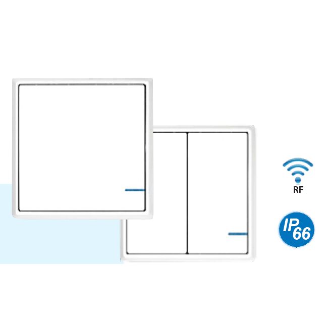 Mega LED - Wireless Single Gang RF Switch - IP66, For 34050 or 34052 Receivers (34053)