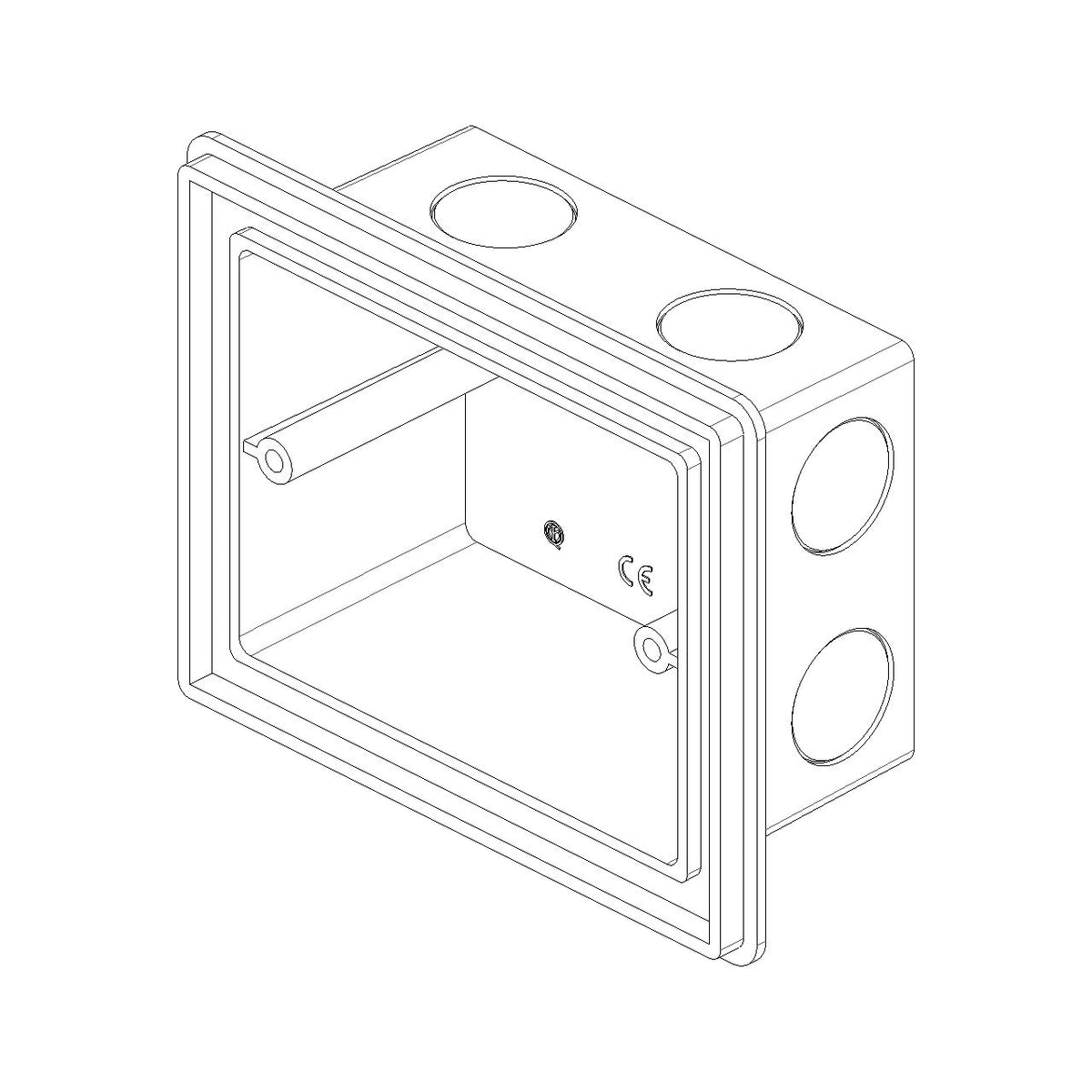 Vimar Flush Mounting Box, 3-Module, IP55, Plastic, Grey