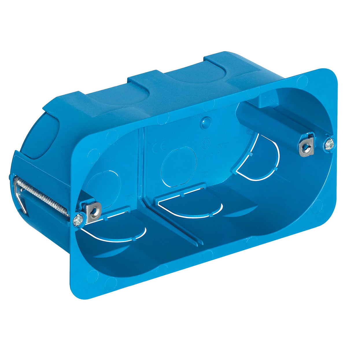 Vimar Flush-Mount Hollow Wall Mounting Box, 4-Module, 50mm Deep, Light Blue, Glow Wire 850C