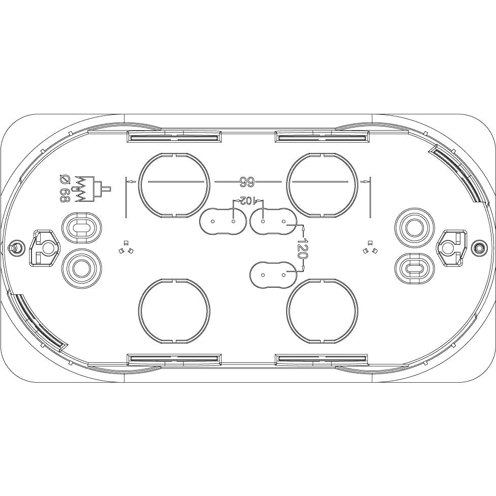 Vimar Flush-Mount Hollow Wall Mounting Box, 4-Module, 50mm Deep, Light Blue, Glow Wire 850C