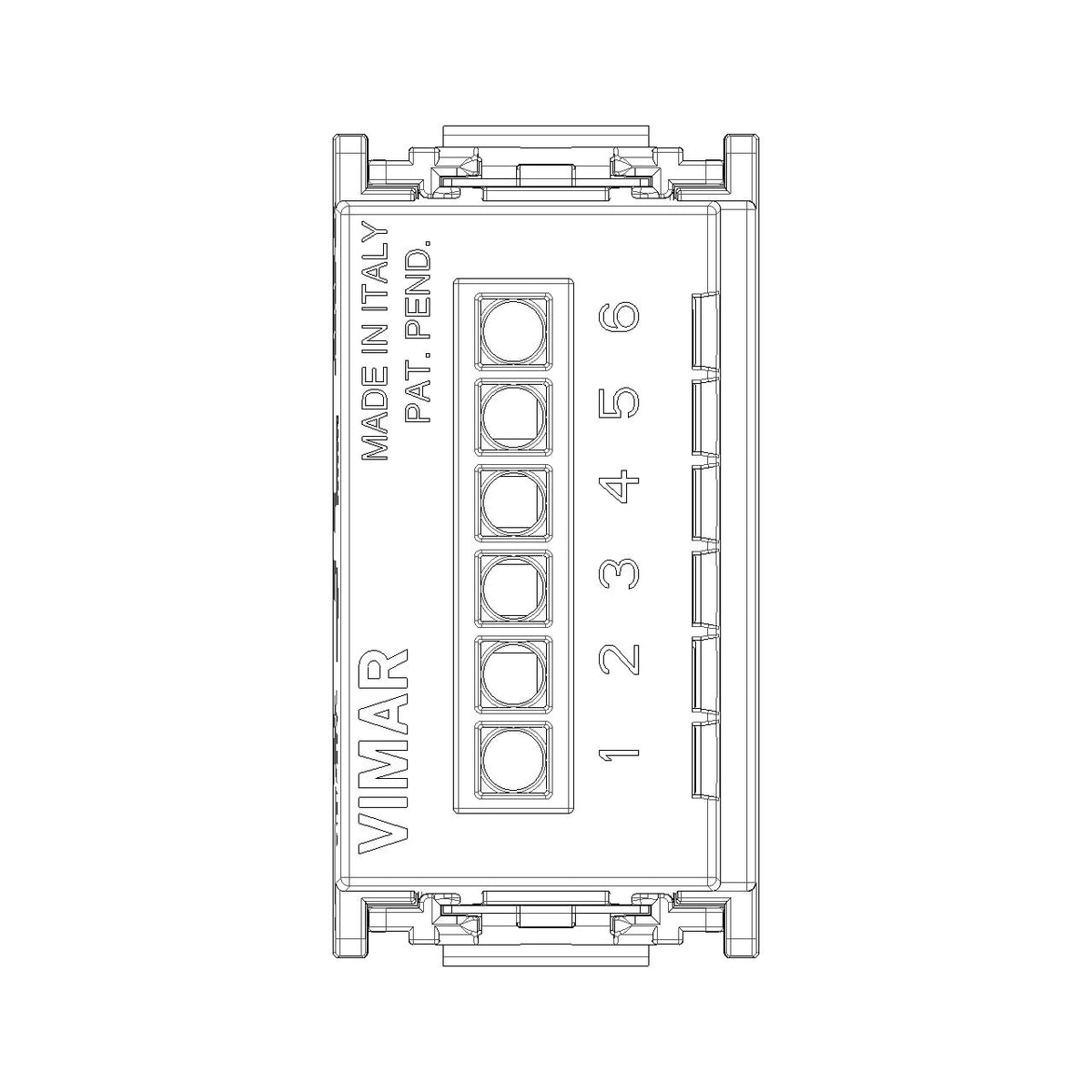 Vimar Idea Slide Switch, 1P, 6(2)A, 250V, 4 Positions, IP40