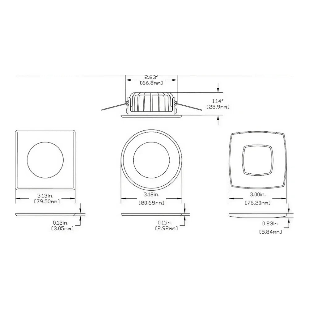 Imtra Ventura-RS PowerLED Downlight, 10-30VDC, Brushed Stainless Steel, Warm White