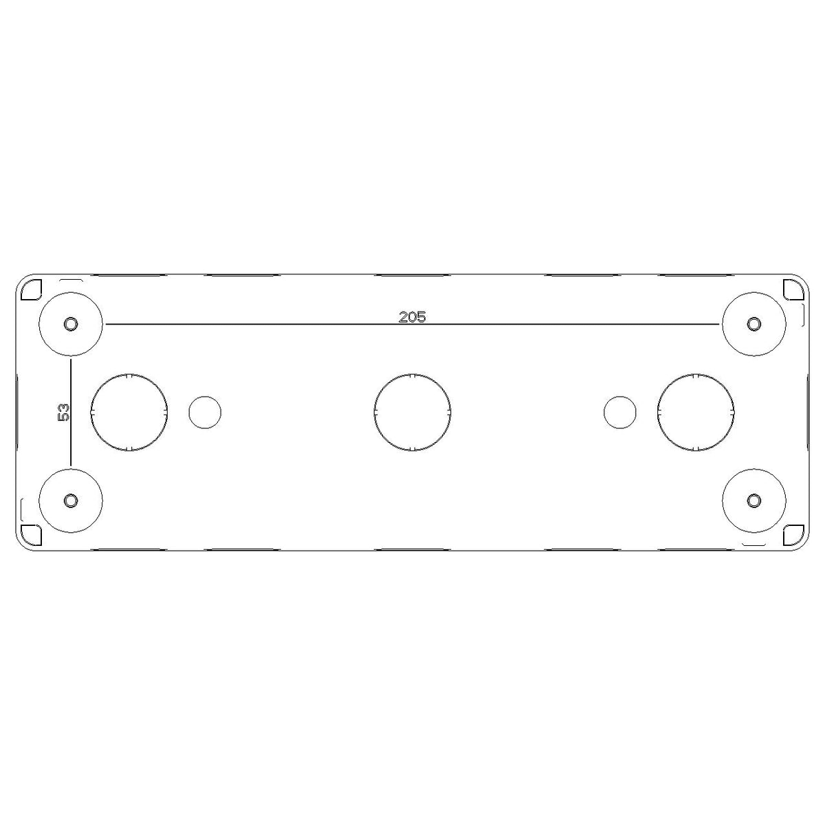 Vimar Isoset 8-Module 2x4 Surface Mount Enclosure, For Eikon and Plana Series, IP40, 23.8x8.3x5.5 cm, Plastic