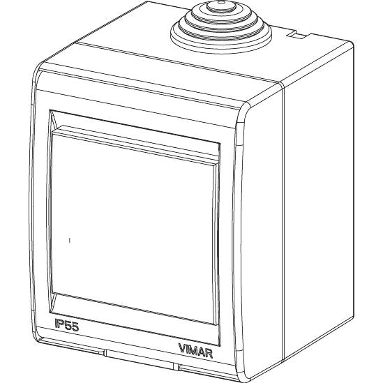 Vimar Idea IP55 2-Module Surface-Mount Enclosure, For 8000 Special Modules, RAL 7035 Grey
