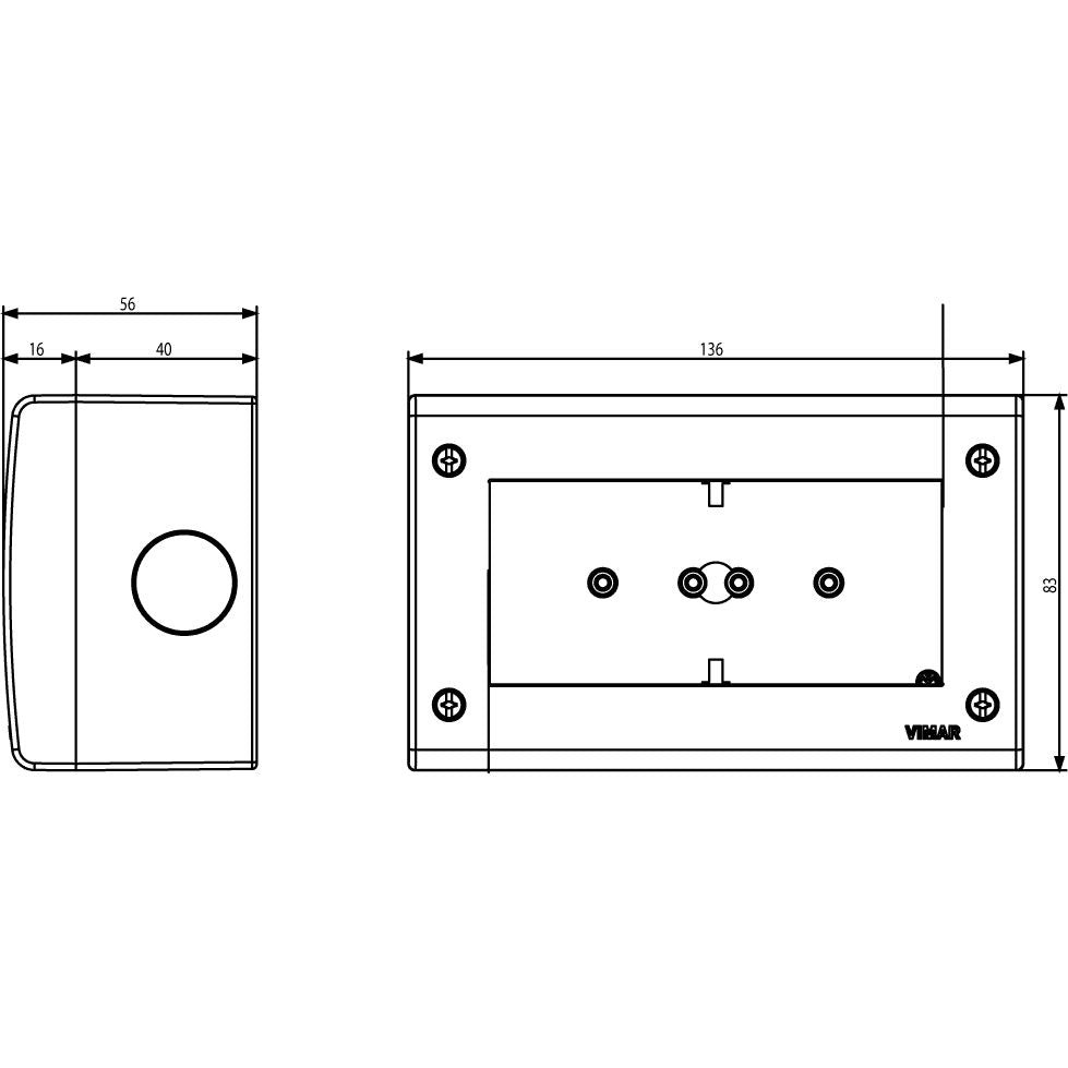 Vimar Idea/8000 Surface-Mount Enclosure, 4-Module, IP40, RAL 7035 Grey