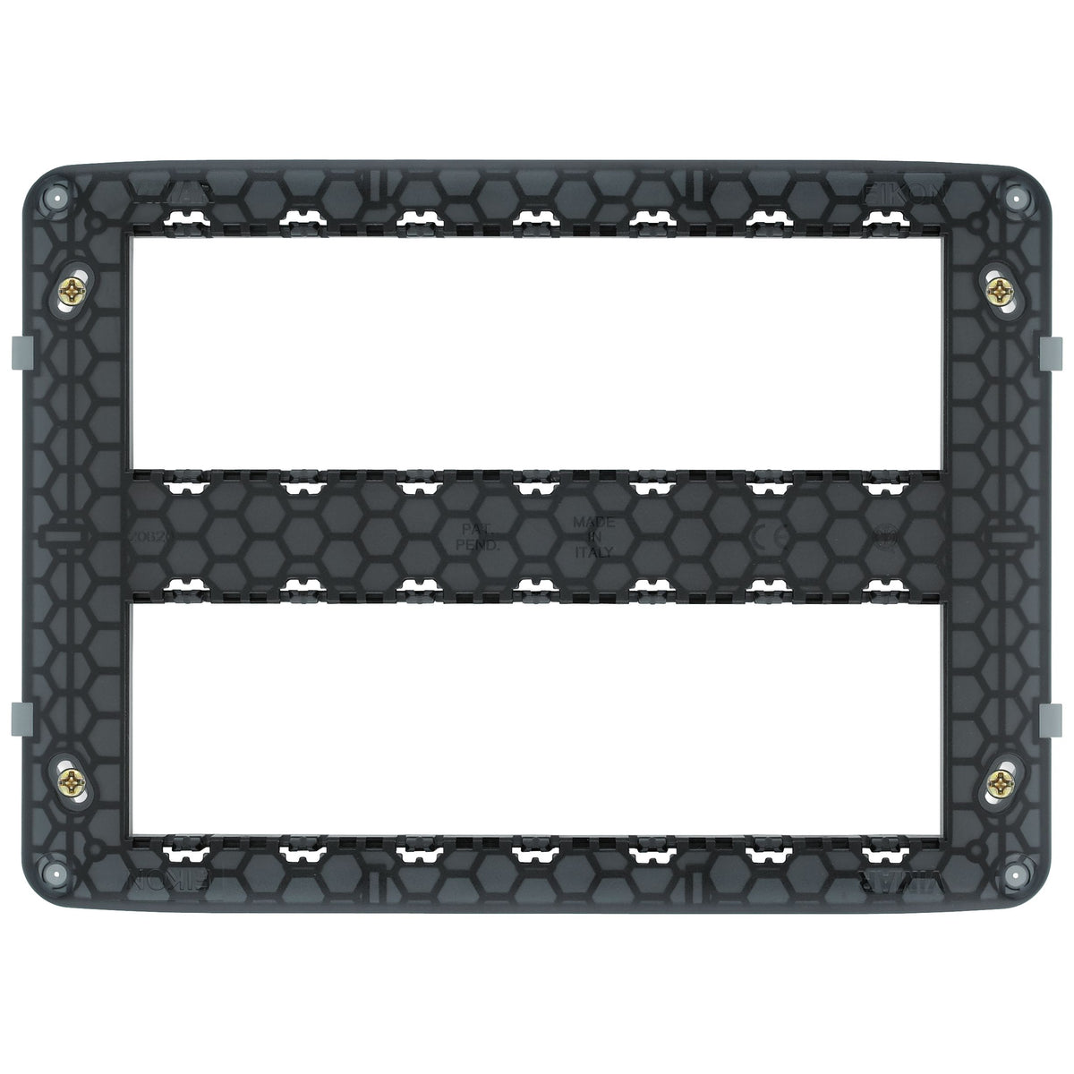 Vimar Eikon Mounting Frame, For V71320/V71620/V71720 Flush or 09920 Surface Boxes, 14 (7+7) Modules, Screws Included