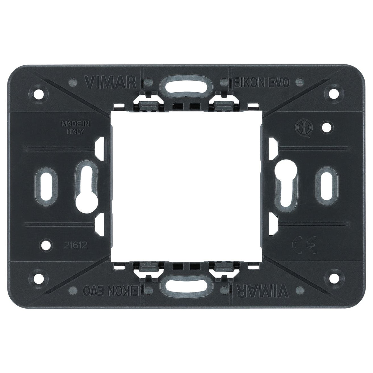 Vimar Eikon 2-Central-Module Mounting Frame, With Screws, For 60 mm Centers or 56x56 mm Boxes