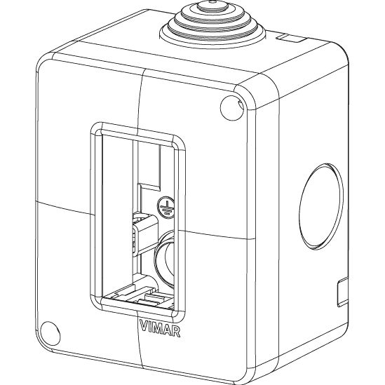 Vimar Isoset IP40 1-Module Surface Enclosure, For Eikon and Plana, Grey