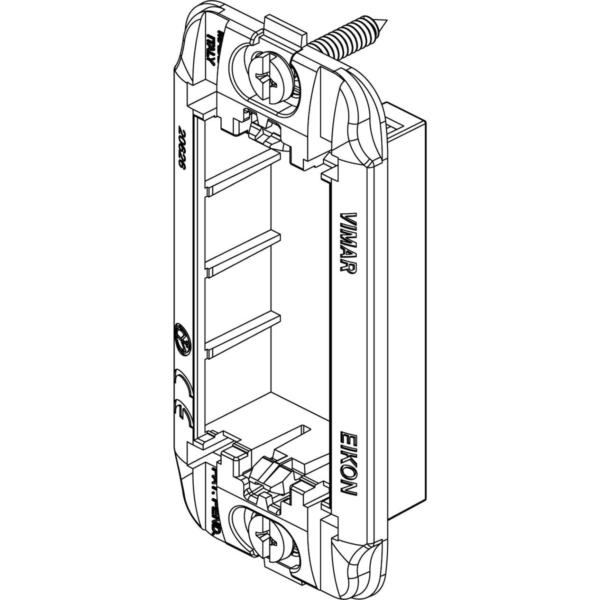 Vimar Eikon 1-Module Panel Mounting Frame, With Screws, Thermoplastic