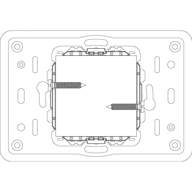 Vimar Eikon 2-Central-Module Mounting Frame, With Screws, For 60 mm Centers or 56x56 mm Boxes