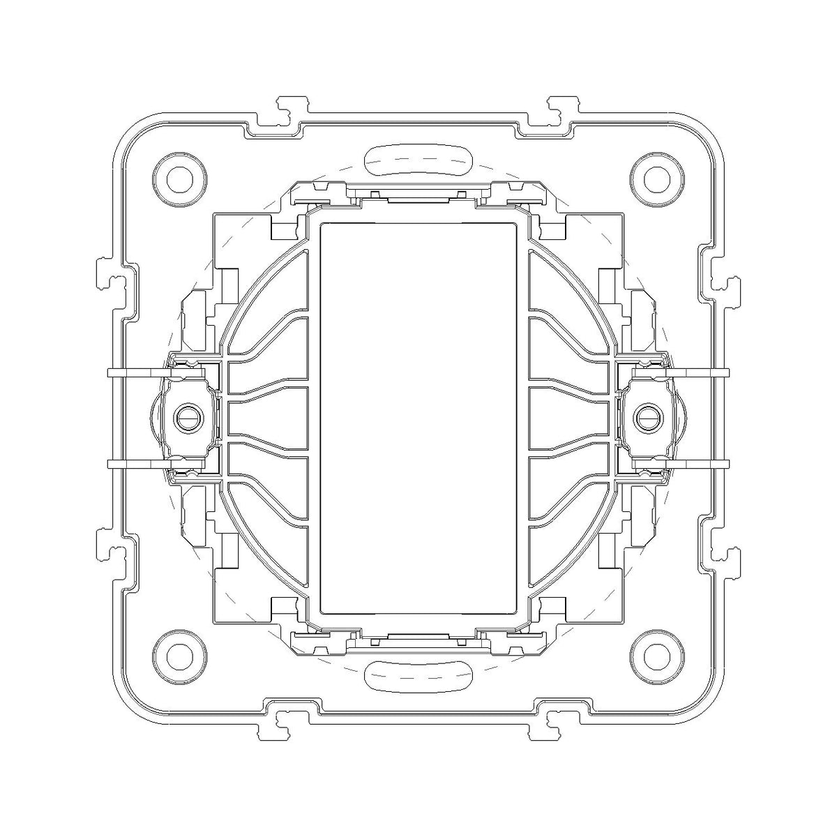 Vimar Eikon Mounting Frame, 1M, Claws, 60 mm Round Box, Flush-Mount