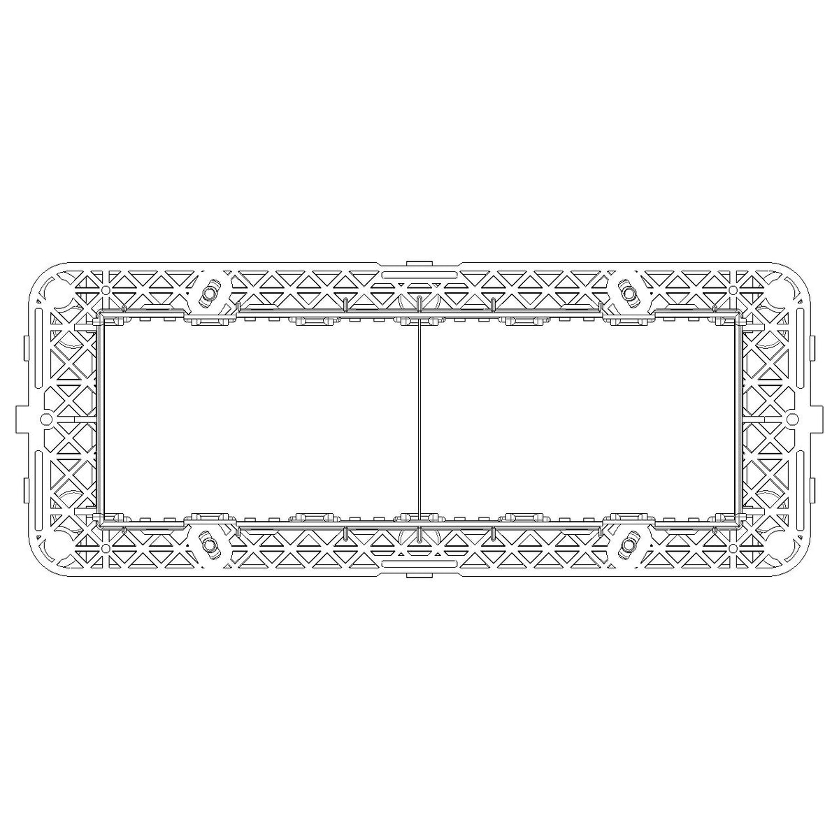Vimar IDEA 6-Module Mounting Frame, For 6/7-Module Boxes, 60 x 172mm, With Screws, Grey Thermoplastic