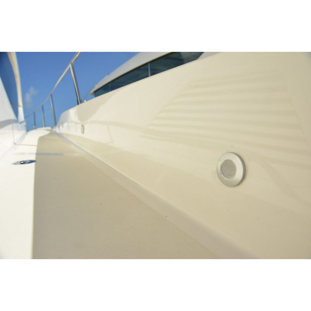 Lumitec Orbit Flush Mount LED Down Light, 10-30V DC, IP67, White/Red/Blue, Black Finish