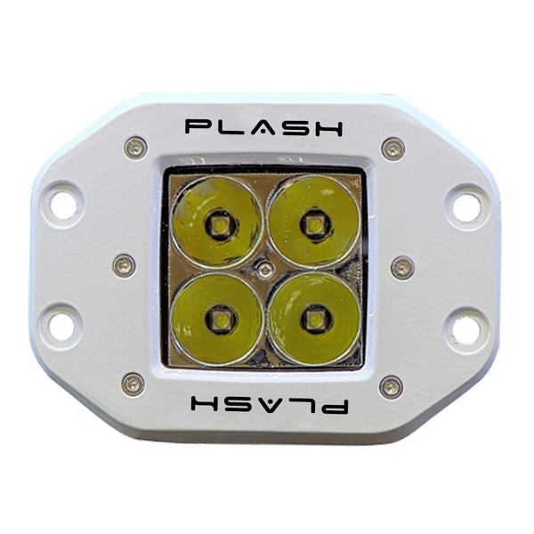 Plash - LED Cube Spotlight - White, 40W, 9-36V, IP68, Flush Mounted (40-FL-FM-WHT)