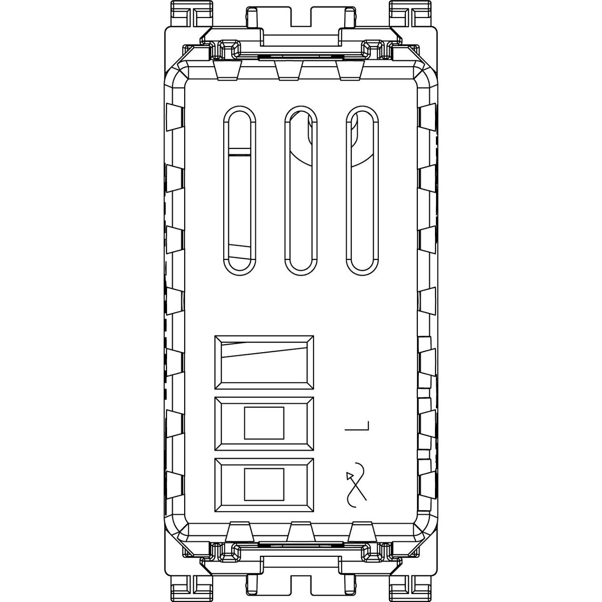 Vimar Arké Rotary Dimmer, 120V, 30-500W/30-300VA, 50-60 Hz