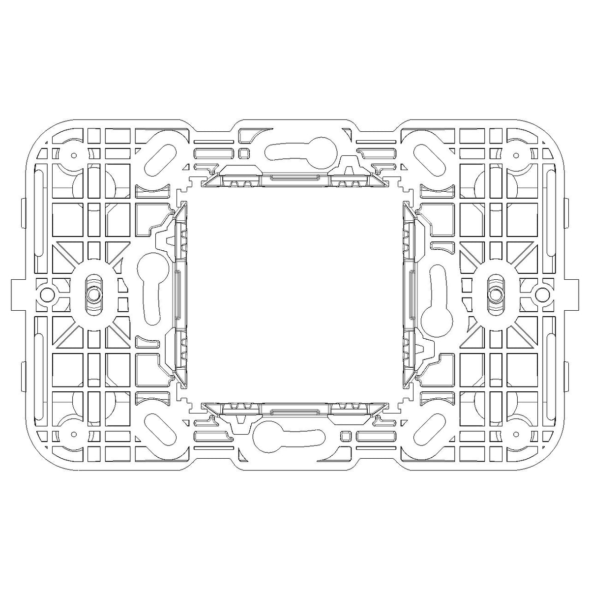 Vimar Arké 2-Central-Module Mounting Frame With Screws, For 60 mm or 56x56 mm Mounting Boxes