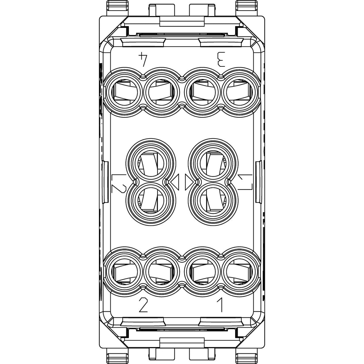 Vimar Arké 2P 2-Way Push Button, 10A, 250V, 6 Terminals