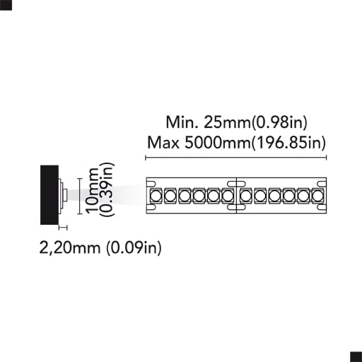 BCM - Flex Led Two 240 Tape Light - 3000K, 24V, IP40, 20W, Warm White (BCM3337-240T5M3)