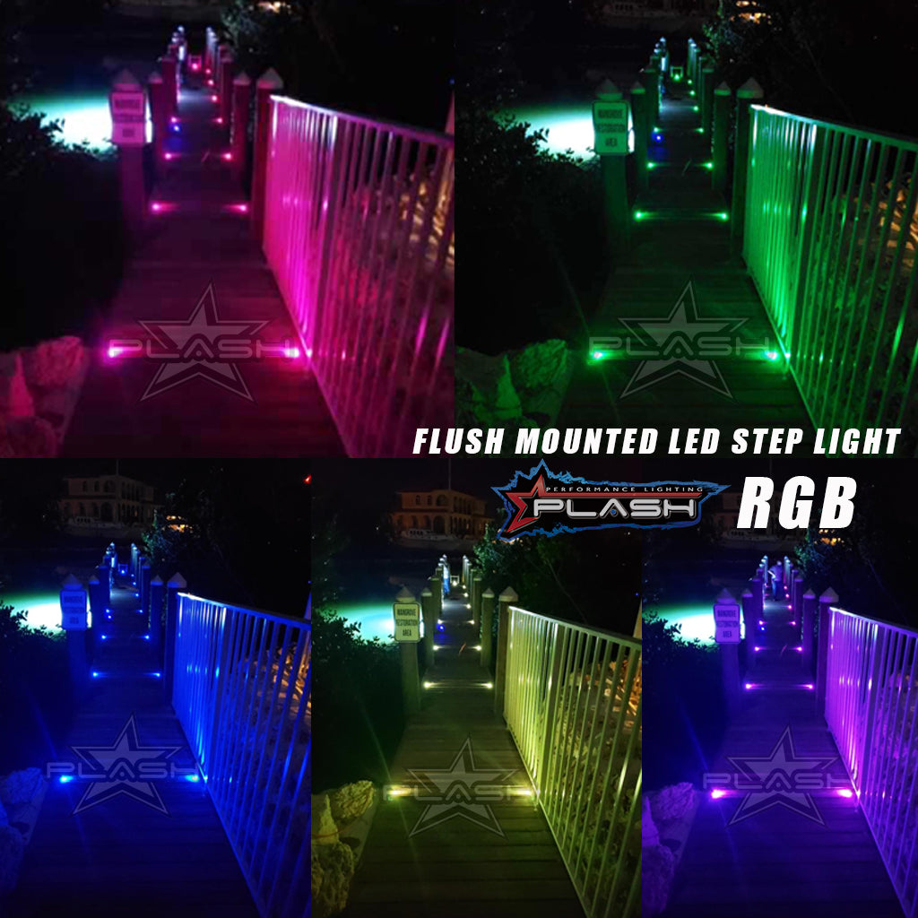 Plash - LED Step Light - Stainless Steel, RGB, 12V, IP68 (DL-SS-RGB)