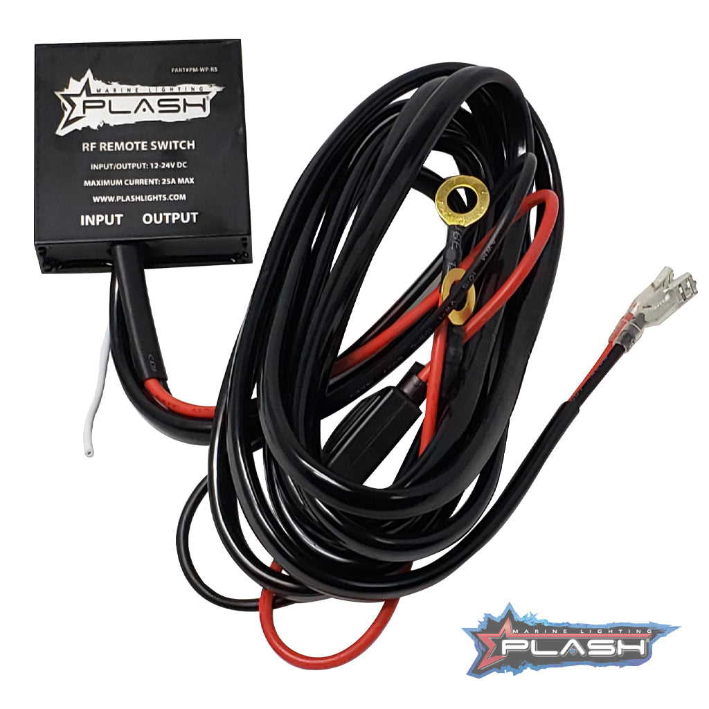 Plash - Waterproof Switch - with Key Fob Remote, 25A, 12-24V, IP68 (WH-WP-RS)