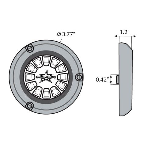 Plash - Underwater Transom Light - Blue/Green, 51.6W, 12V, IP68, 5258lm (PL-UWL-EPIK-B/G)