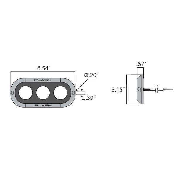 Plash - Grande Underwater Transom Light - 180W, 12V, IP68, 10.5A, 7160Lm