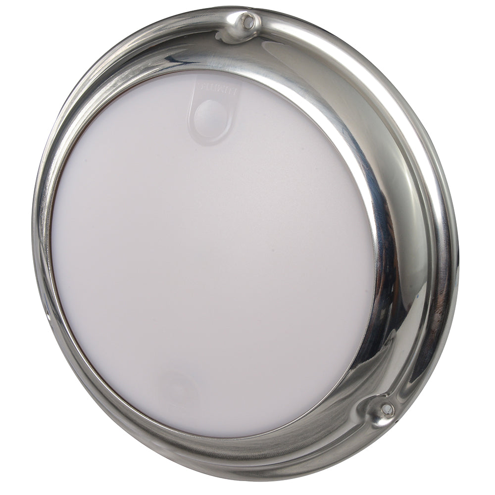 Lumitec TouchDome LED Dome Light, Touch Control, Two-Color, Dimmable, 10-30V, IP67, Stainless Steel