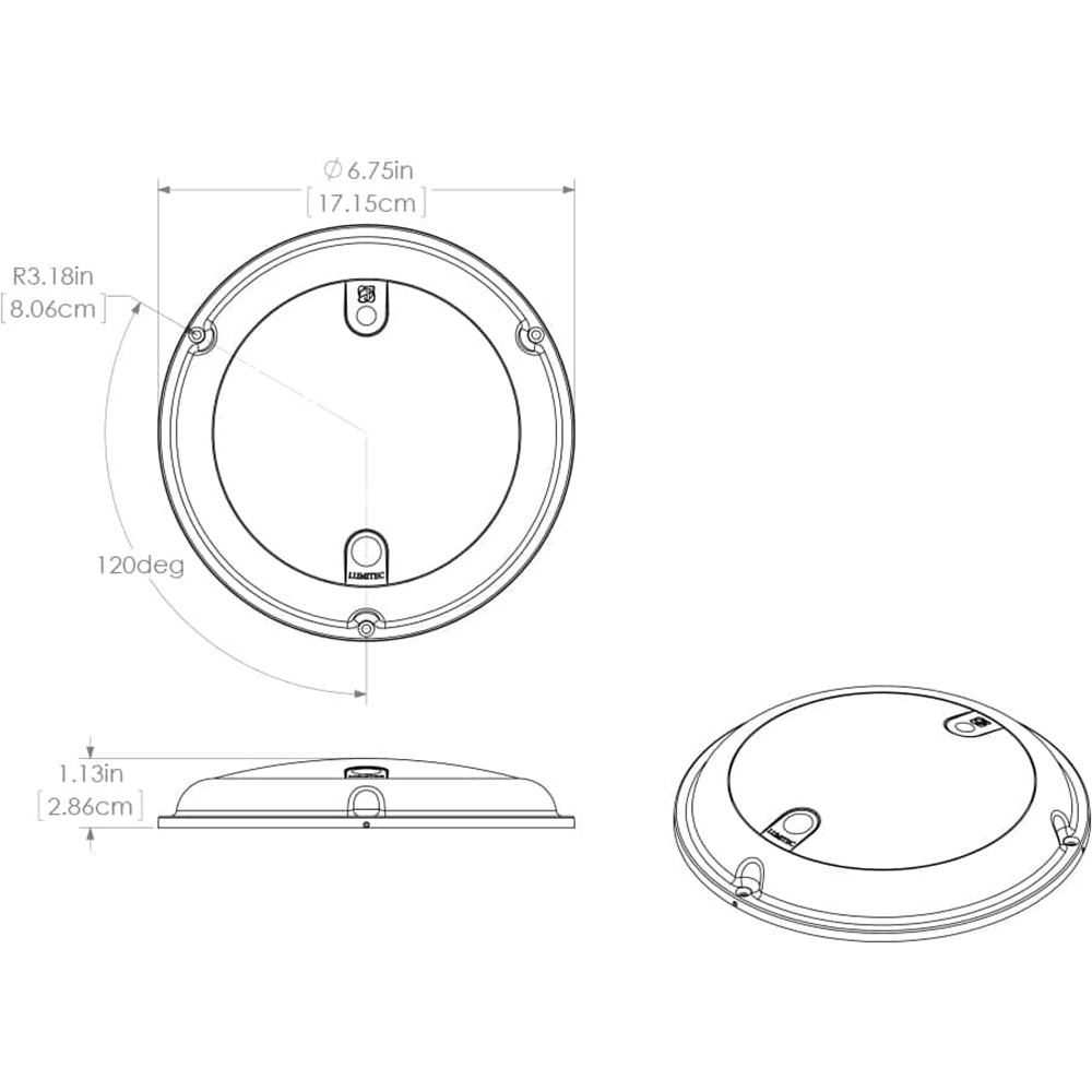 Lumitec TouchDome LED Dome Light, Touch Control, Two-Color, Dimmable, 10-30V, IP67, Stainless Steel