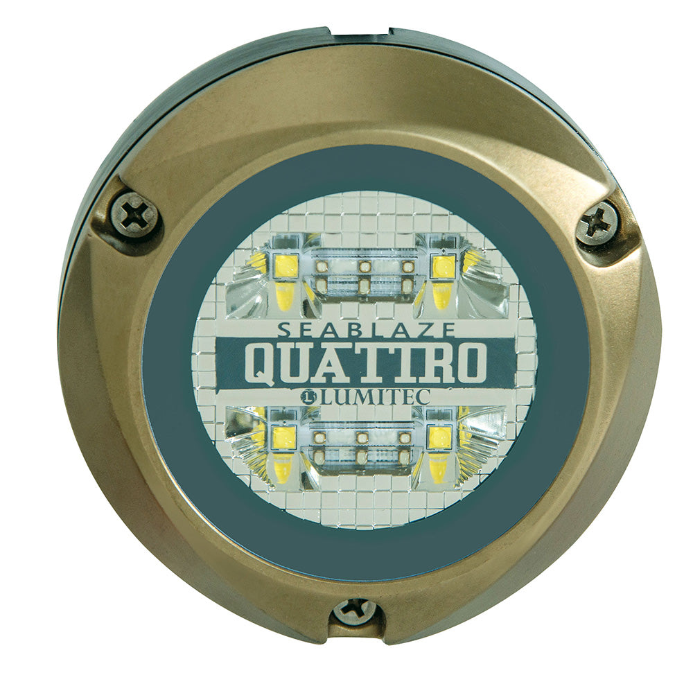 Lumitec Zambezi Quattro Surface Mount Underwater LED Light, 10-30V DC, 2000 Lumens, 4 in Dia x 1.6 in Depth, Naval Bronze Construction