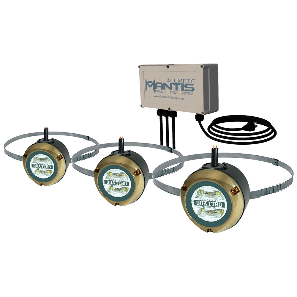 Lumitec Mantis Underwater Dock Light Kit, 3-Light, RGBW, 10-30VDC, 6000 lm