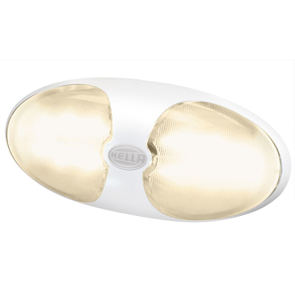 Hella Marine DuraLED 12 Interior/Exterior LED Lamp, 3000K Warm White Light, White Housing, 12/24V DC, IP67, ISO 8846 Ignition Protected, Surface Mount