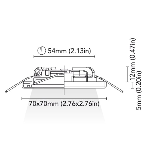 BCM - Charlotte 70 Downlight - 2W, 3000K Warm White, 8-32V, IP66, 191Lm